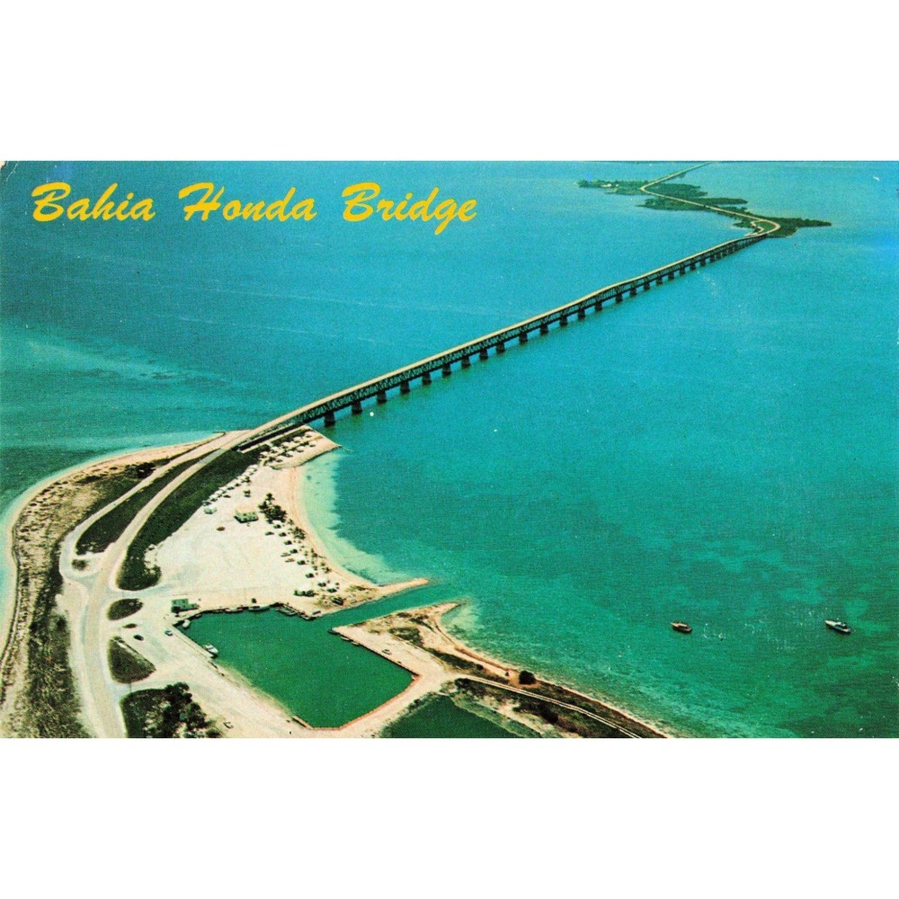 Vintage Bahia Honda Bridge Florida Keys Postcard Ed Swift Koppel Color Cards - Picture 1 of 2